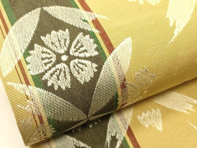 平和屋着物●本場筑前博多織 半幅帯 小袋帯 児島織物謹製 舞花文 証紙付き 正絹 逸品 CABI4809ak