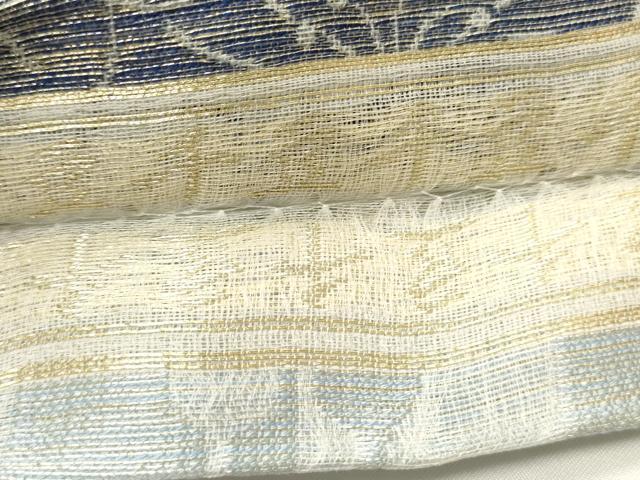 平和屋着物▽両面 半幅帯 スリーシーズン 春夏秋 辻が花 猫/ねこ 金糸 正絹 逸品 未使用 CABI4827ak
