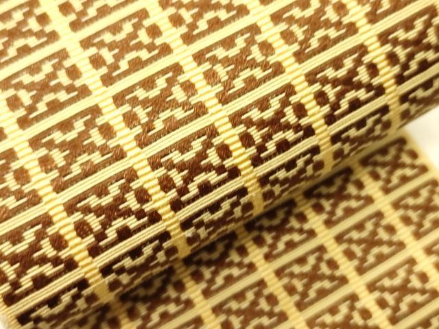 平和屋着物●男性 両面 角帯 幾何学文 未使用 CABI4883ak