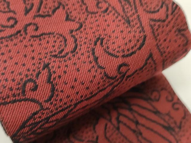 平和屋着物●男性 両面 角帯 舞鳥文 霞文 正絹 逸品 CABI4884ak