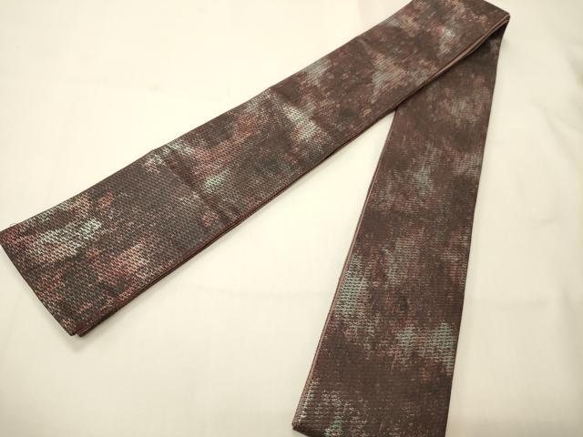 平和屋着物●男性 角帯 霞文 銀糸 正絹 逸品 CABI4895ak