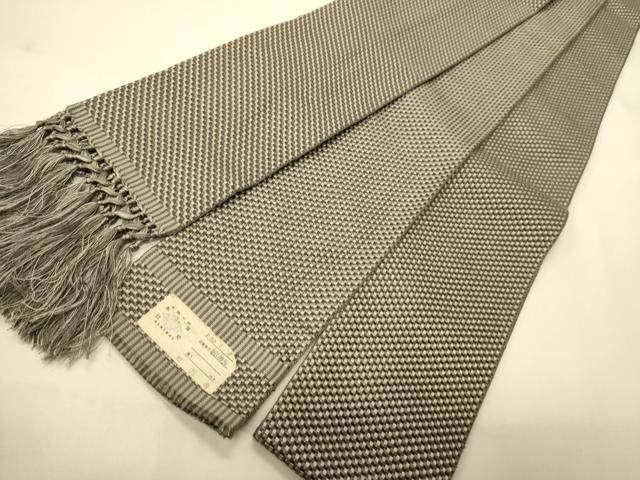 平和屋着物●男性 本場筑前博多織 角帯 吉祥文 証紙・共箱付き 正絹 逸品 CABI4913ak