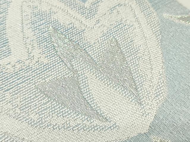平和屋着物●男性 角帯 草花文 銀糸 正絹 逸品 CABI4916ak