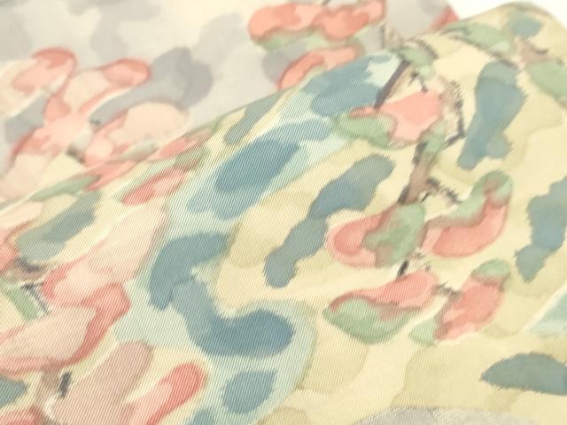 平和屋着物●創作半幅帯 本場染大島紬 風景文 正絹 逸品 CABI4919ak