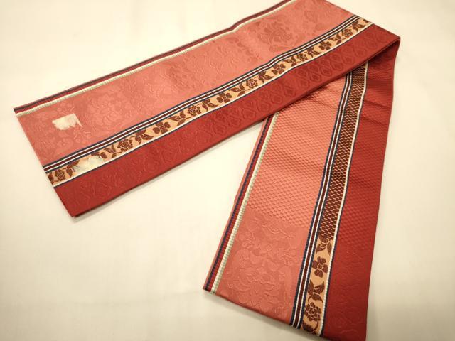 平和屋着物●本場筑前博多織 半幅帯 脇山忠道作 小袋帯 花間道 証紙付き 正絹 逸品 CABI4923ak
