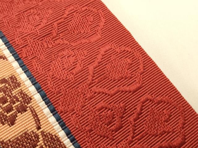 平和屋着物●本場筑前博多織 半幅帯 脇山忠道作 小袋帯 花間道 証紙付き 正絹 逸品 CABI4923ak