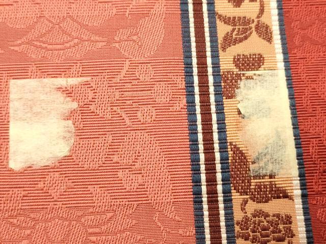 平和屋着物●本場筑前博多織 半幅帯 脇山忠道作 小袋帯 花間道 証紙付き 正絹 逸品 CABI4923ak