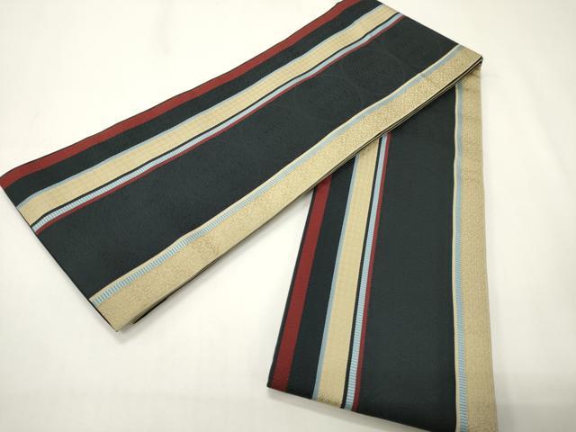平和屋着物●本場筑前博多織 半幅帯 吉祥花丸文 正絹 逸品 CABI4933ak