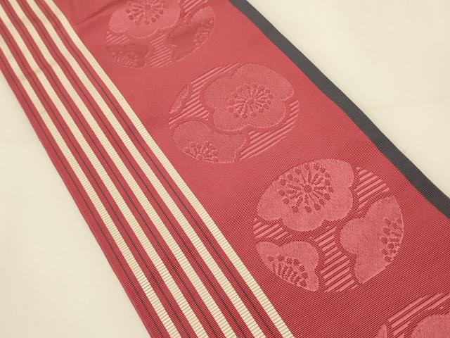 平和屋着物●本場筑前博多織 半幅帯 梅丸文 正絹 逸品 CABI4935ak