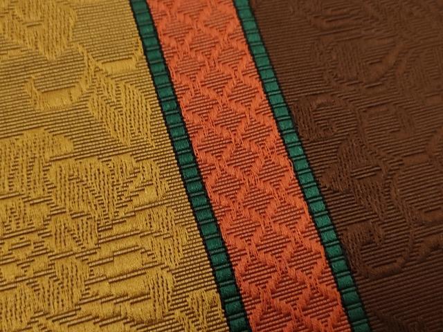 平和屋着物●本場筑前博多織 半幅帯 草花文 正絹 逸品 CABI4937ak