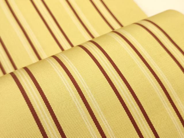 平和屋着物●本場筑前博多織 両面 半幅帯 一重帯 吉祥間道/縞 正絹 逸品 CABI4943ak