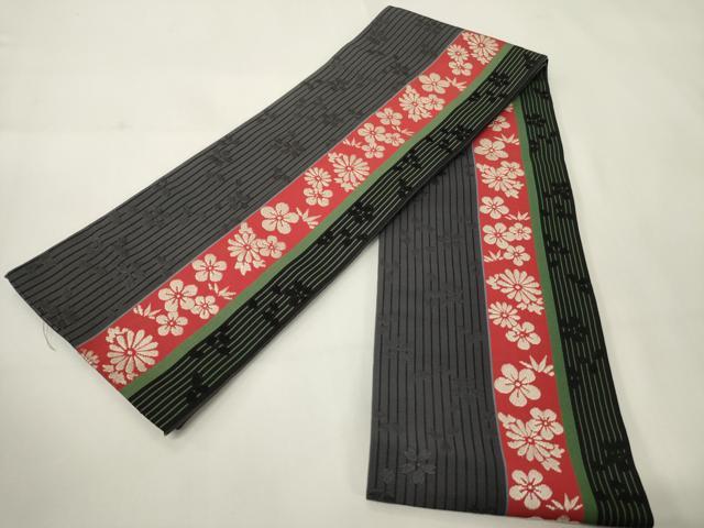 平和屋着物●本場筑前博多織 半幅帯 小袋帯 花間道 証紙付き 正絹 逸品 CABI4950ak