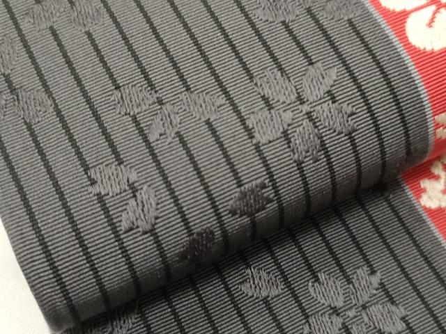 平和屋着物●本場筑前博多織 半幅帯 小袋帯 花間道 証紙付き 正絹 逸品 CABI4950ak