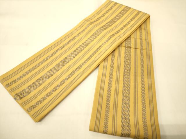 平和屋着物●本場筑前博多織 半幅帯 吉弥帯 献上柄 証紙付き 正絹 逸品 CABI4963ak