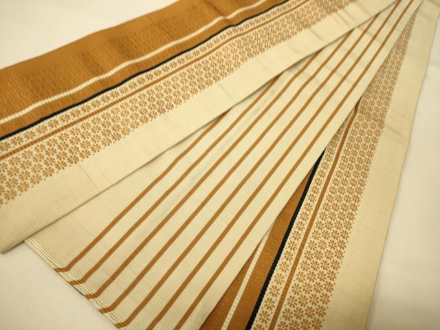 平和屋着物●本場筑前博多織 半幅帯 小袋帯 花間道 証紙付き 正絹 逸品 CABI4965ak