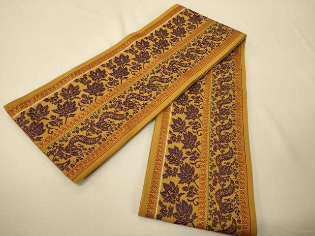 平和屋着物●本場筑前博多織 半幅帯 更紗花間道 正絹 逸品 CABI4983ak