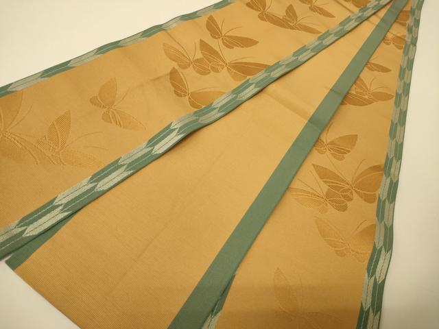 平和屋着物●本場筑前博多織 半幅帯 矢羽根舞蝶文 正絹 逸品 CABI5000ak