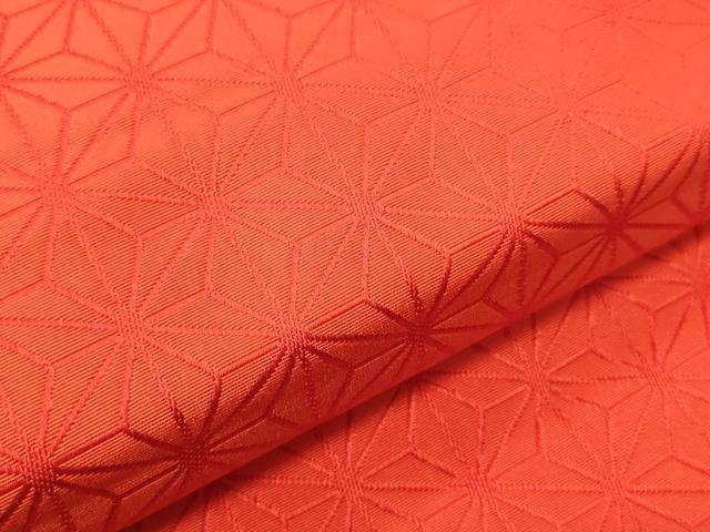 平和屋着物●本場筑前博多織 両面 半幅帯 花唐草間道/麻の葉文 証紙付き 正絹 逸品 CABI5001ak