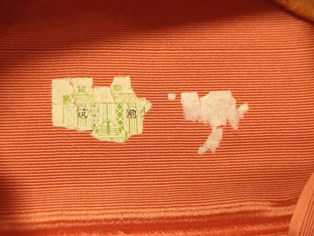 平和屋着物●本場筑前博多織 半幅帯 唐草間道 正絹 逸品 CABI5007ak