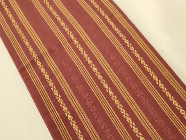 平和屋着物●本場筑前博多織 半幅帯 献上柄 証紙付き 正絹 逸品 CABI5012ak