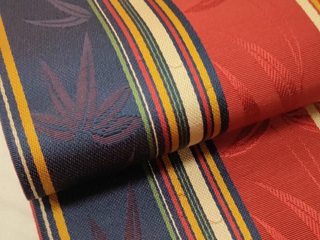 平和屋着物●本場筑前博多織 半幅帯 笹竹文 正絹 逸品 未使用 CABI5047ak