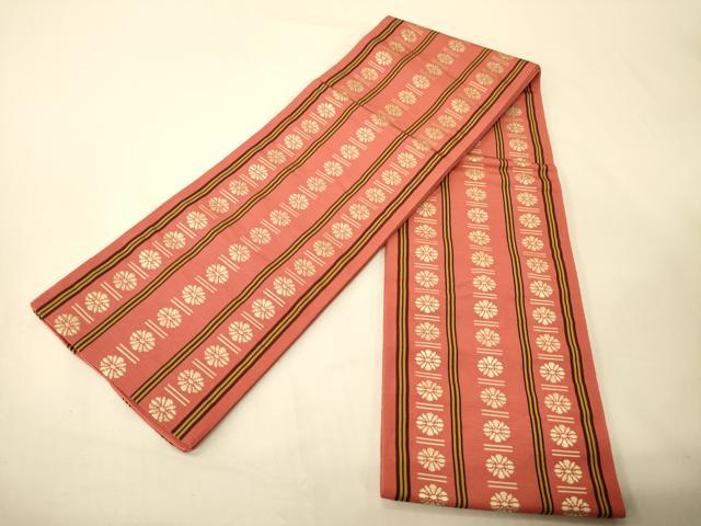 平和屋着物●本場筑前博多織 半幅帯 花間道 証紙付き 正絹 逸品 CABI5048ak