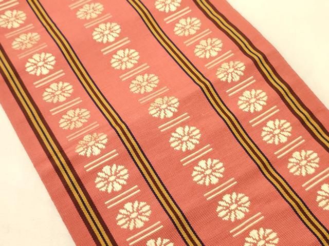 平和屋着物●本場筑前博多織 半幅帯 花間道 証紙付き 正絹 逸品 CABI5048ak