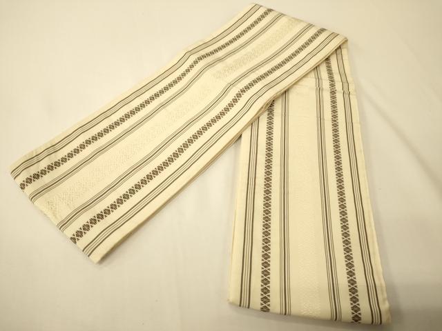 平和屋着物●本場筑前博多織 半幅帯 献上柄 正絹 逸品 CABI5049ak