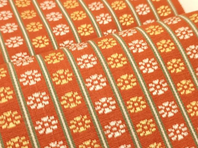 平和屋着物●本場筑前博多織 両面 半幅帯 花間道 正絹 逸品 CABI5051ak