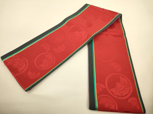 平和屋着物●本場筑前博多織 半幅帯 舞鳥丸文 正絹 逸品 CABI5069ak