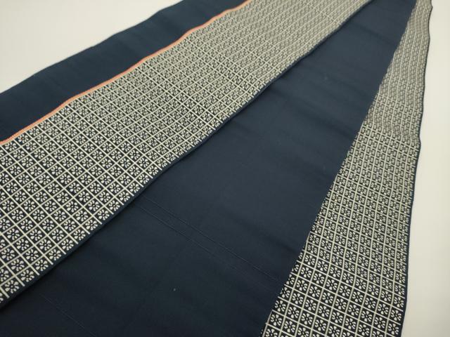 平和屋着物●本場筑前博多織 半幅帯 市松花文 正絹 逸品 CABI5070ak