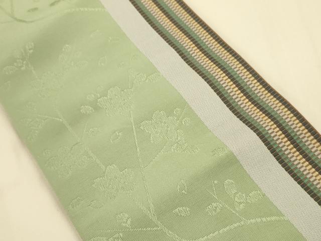 平和屋着物●本場筑前博多織 半幅帯 枝桜文 正絹 逸品 CABI5086ak