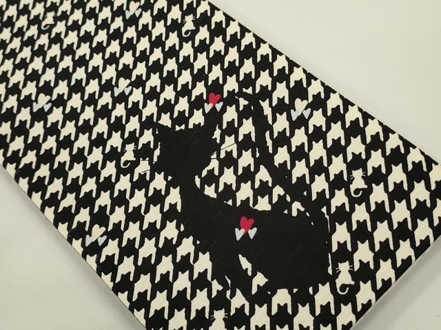 平和屋着物●両面 半幅帯 猫と月と星 さが美扱い 正絹 逸品 未使用 CABI5091ak