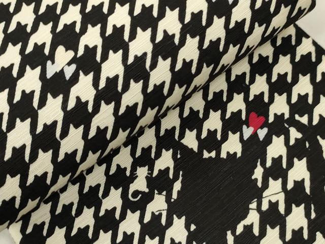 平和屋着物●両面 半幅帯 猫と月と星 さが美扱い 正絹 逸品 未使用 CABI5091ak