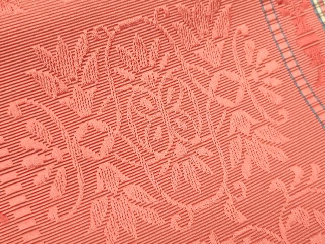 平和屋着物●本場筑前博多織 半幅帯 陶器花文 証紙付き 正絹 逸品 未使用 CABI5099ak