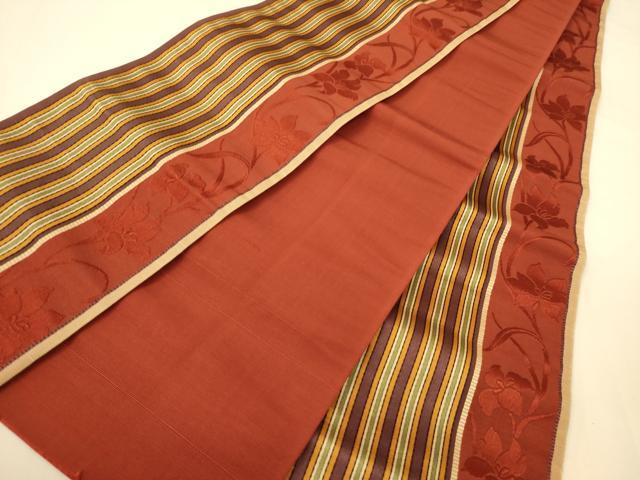 平和屋着物●本場筑前博多織 半幅帯 花間道 正絹 逸品 CABI5110ak