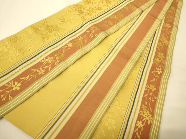 平和屋着物●本場筑前博多織 半幅帯 枝垂れ桜間道 正絹 逸品 CABI5132ak