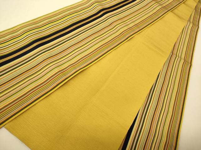 平和屋着物●本場筑前博多織 半幅帯 縞 正絹 逸品 CABI5135ak