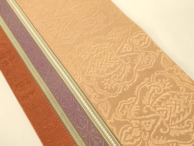 平和屋着物●本場筑前博多織 半幅帯 抽象間道 正絹 逸品 CABI5153ak