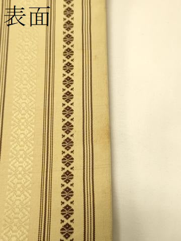 平和屋着物●本場筑前博多織 半幅帯 献上柄 証紙付き 正絹 逸品 CABI5175ak