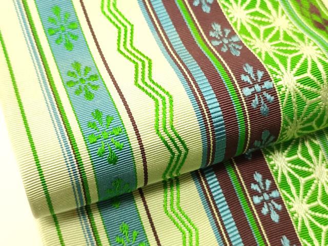 平和屋着物●本場筑前博多織 半幅帯 吉祥間道 証紙付き 正絹 逸品 CABI5192ak