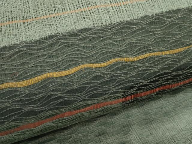 平和屋着物*夏物 八寸名古屋帯 櫛織 幾何学文様 正絹 逸品 CABI5202rv