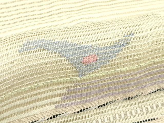 平和屋着物*夏物 八寸名古屋帯 絽綴れ 横段花文 金銀糸 正絹 逸品 CABI5203rv