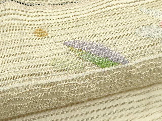 平和屋着物*夏物 八寸名古屋帯 絽綴れ 横段花文 金銀糸 正絹 逸品 CABI5203rv