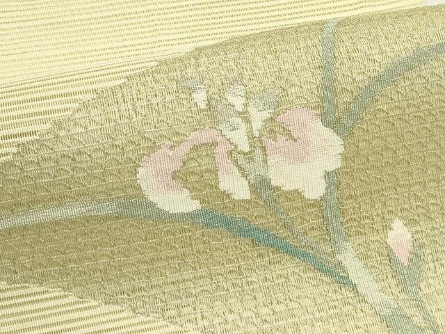 平和屋着物*夏物 八寸名古屋帯 絽綴れ 杜若 銀糸 正絹 逸品 CABI5204rv