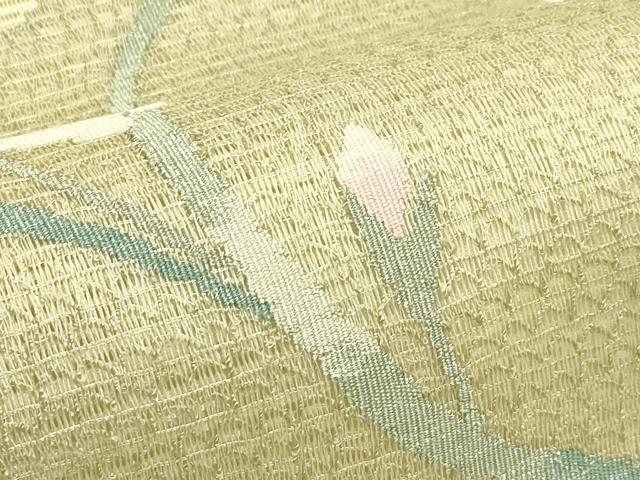 平和屋着物*夏物 八寸名古屋帯 絽綴れ 杜若 銀糸 正絹 逸品 CABI5204rv
