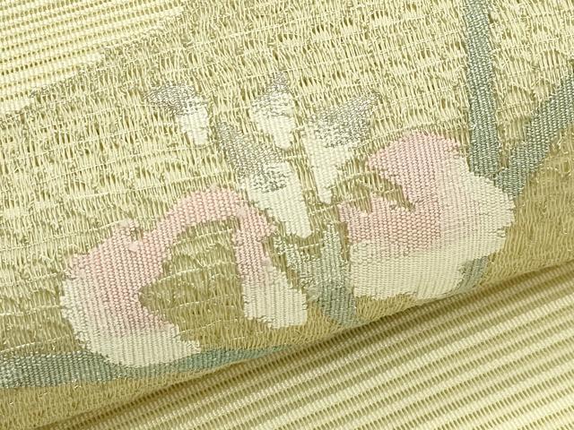 平和屋着物*夏物 八寸名古屋帯 絽綴れ 杜若 銀糸 正絹 逸品 CABI5204rv