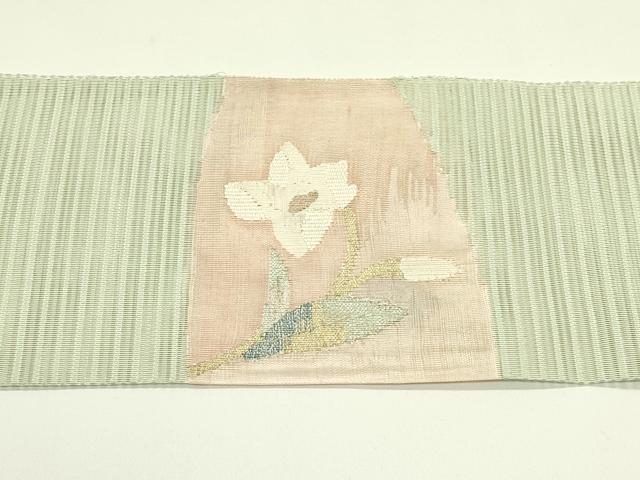 平和屋着物*夏物 八寸名古屋帯 絽綴れ 草花文 金銀糸 正絹 逸品 CABI5205rv