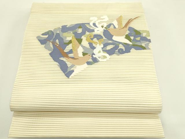 平和屋着物*夏物 八寸名古屋帯 絽綴れ 飛鳥文 金糸 正絹 逸品 CABI5210rv