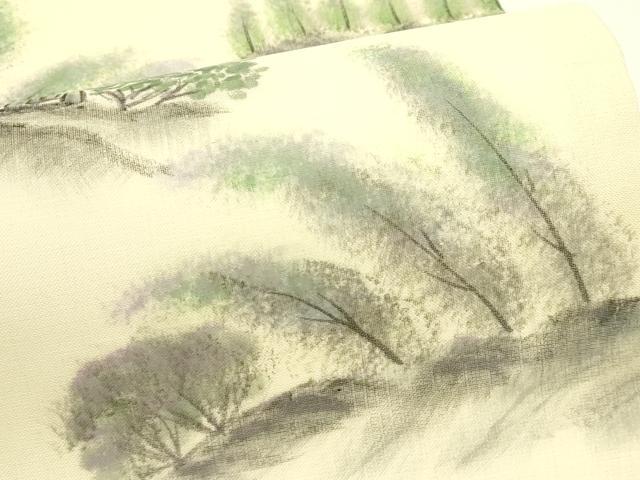 平和屋着物*夏物 九寸名古屋帯 手描き 風景文 健勝苑扱い 正絹 逸品 CABI5211rv